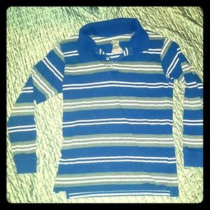 Boy's Striped Long Sleeve Collared Tshirt